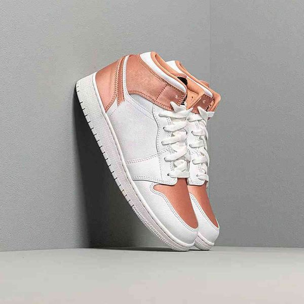 

jumpman women's basketball shoes 1 s white/rose gold outdoor sports