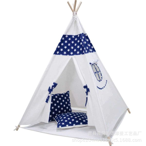 

baby game house indian tent canvas beach nordic wind indoor princess, Blue