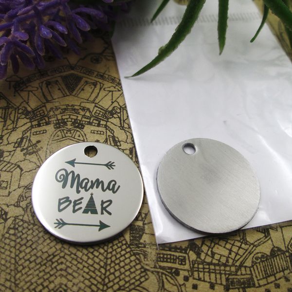 

40pcs--stainless steel charms"mama bear version 2" more style choosing diy pendants fo necklace, Bronze;silver