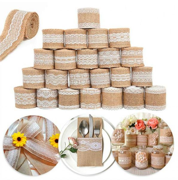 

party decoration 5cm natural retro burlap linen jute event supplies grass wedding table cloth tablecloth christmas hessian runner 2m