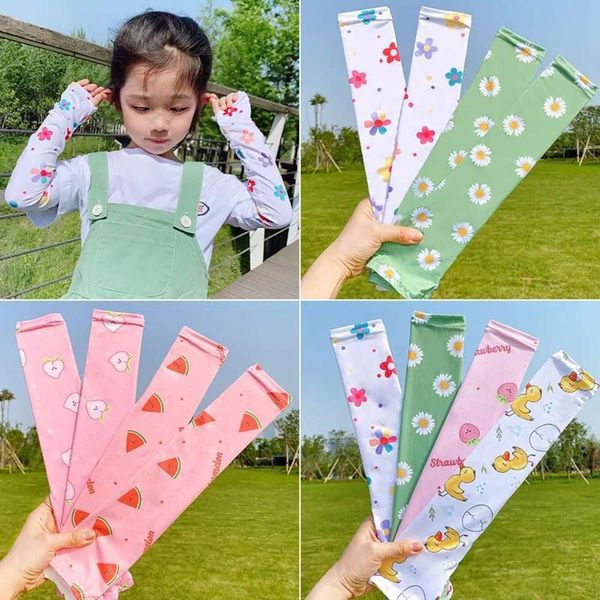 

children's ice sleeve sunscreen summer girl boy cute cartoon thin silk outdoor armguard sunshade