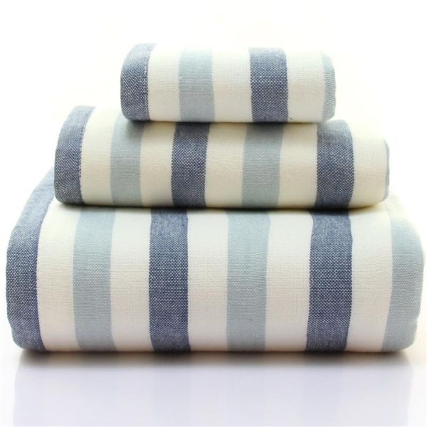 

towel cusack 12 styles japanese stripe children women men soft pure cotton hand face bath set 3pcs