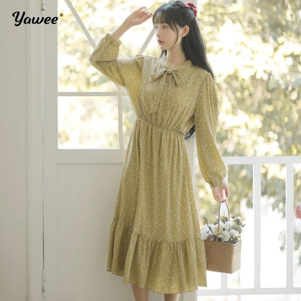 

casual dresses yawee summer long dress women bow floral print boho chiffon sleeve bohemian ladies vestidos, Black;gray