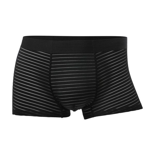 

underpants gay underwear men's boxers mesh seamless panties for man transparent ice silk pouch male boxershorts plus size, Black;white