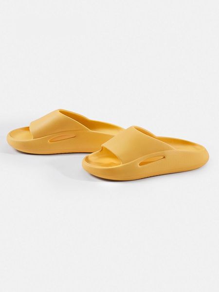 

slippers home slipper female 2021 summer thick bottom bathroom women men beach slide sandals cool indoor bath, Black