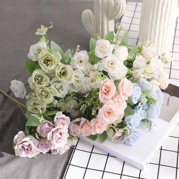 

decorative flowers & wreaths fake flower simulation peony silk artificial wedding scene bouquet living room office decoration