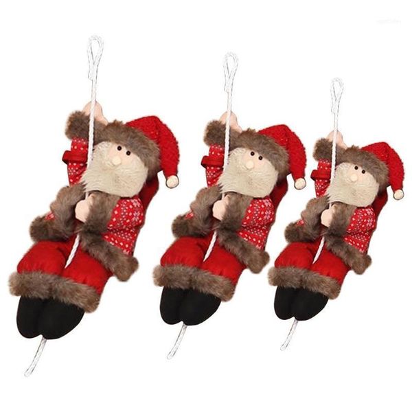 

christmas decorations cute santa claus doll climbing rope trees hanging pendant home party decoration1