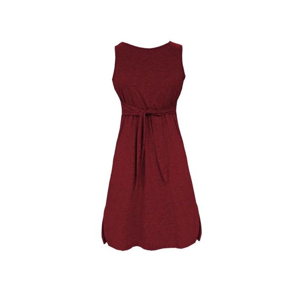 

casual dresses sleeveless vest lace up waist dress spring summer pencil, Black;gray