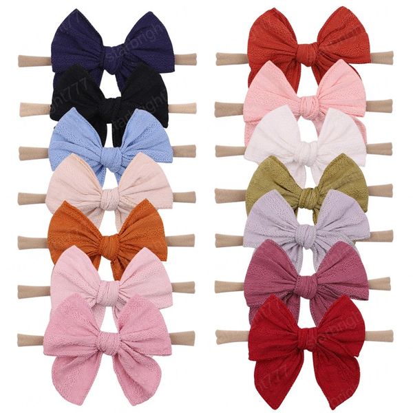 

girls hair accessories baby headbands newborn headband children kids head bands fabric bow hairpin cute sweet princess hairband, Slivery;white
