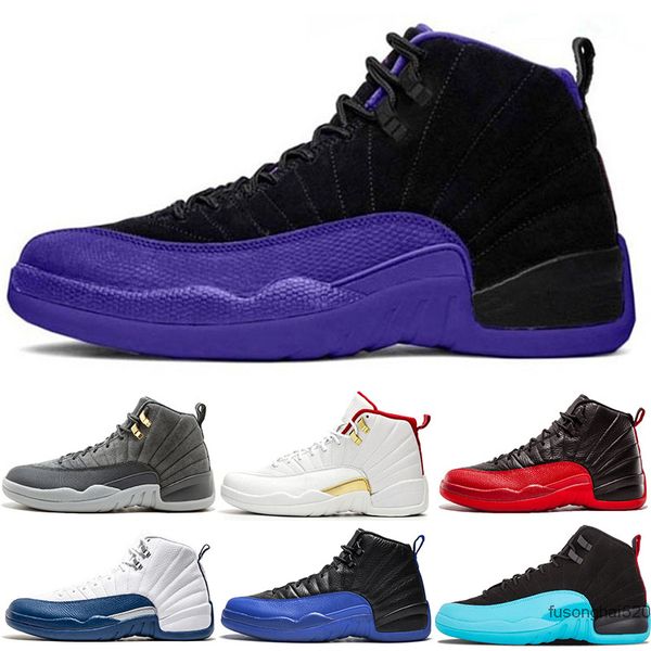 

2022 fashion retro men 12 12s basketball shoes black purple blue stone cny dark concord fiba flu game gym red michigan o-black taxi the mast
