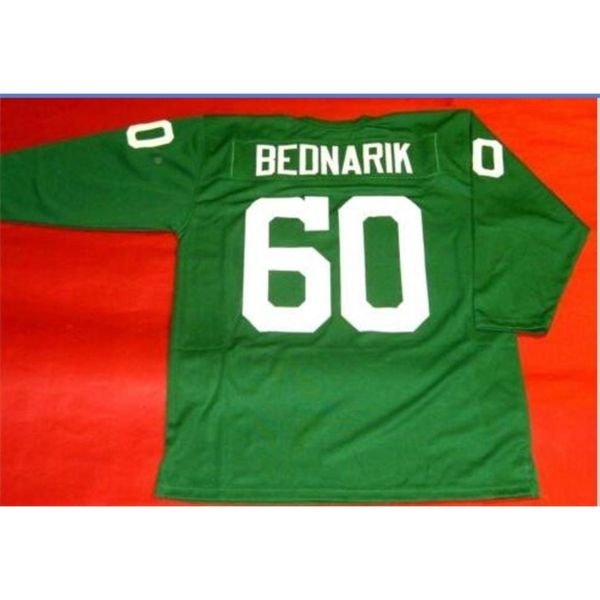 

custom 009 youth women vintage #60 chuck bednarik custom 3/4 sleeve football jersey size s-5xl or custom any name or number jersey, Black