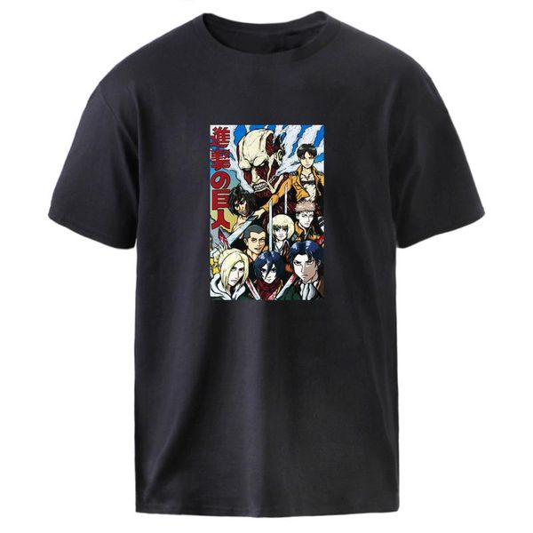 

men's t-shirts s sleeve t shirts man attack on titan print harajuku graphic 2021 summer trendy kpop tees oversize tee, White;black