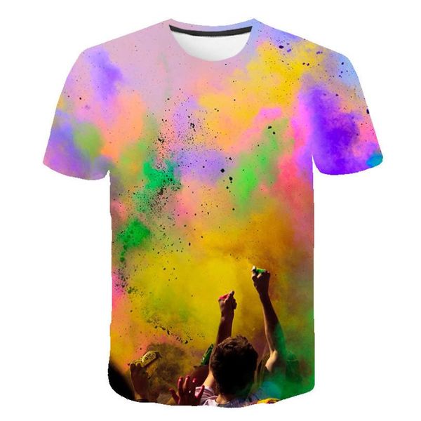 

men's t-shirts colorful printed 3d t shirt casual summer style fashion print hip hop short sleeve tees men color art streetwe 2021, White;black