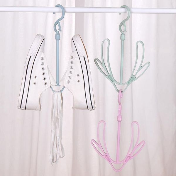 

creative double hook outdoor windproof storage hanging shoe rack multi-purpose balcony hanger clothing & wardrobe