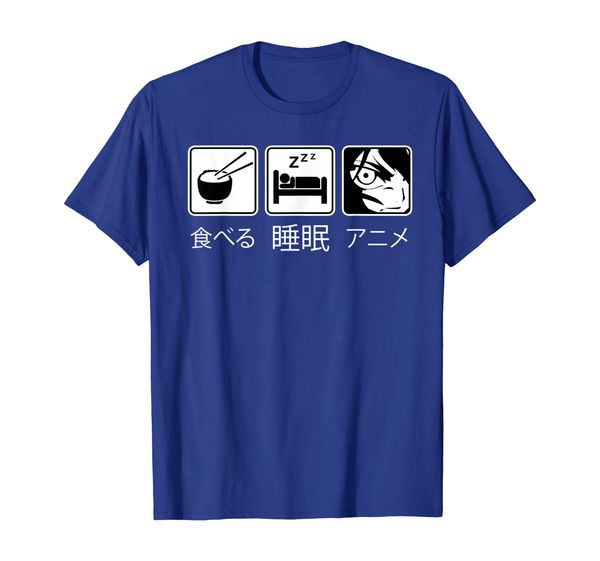 

anime shirt, eat sleep anime funny t-shirt, White;black