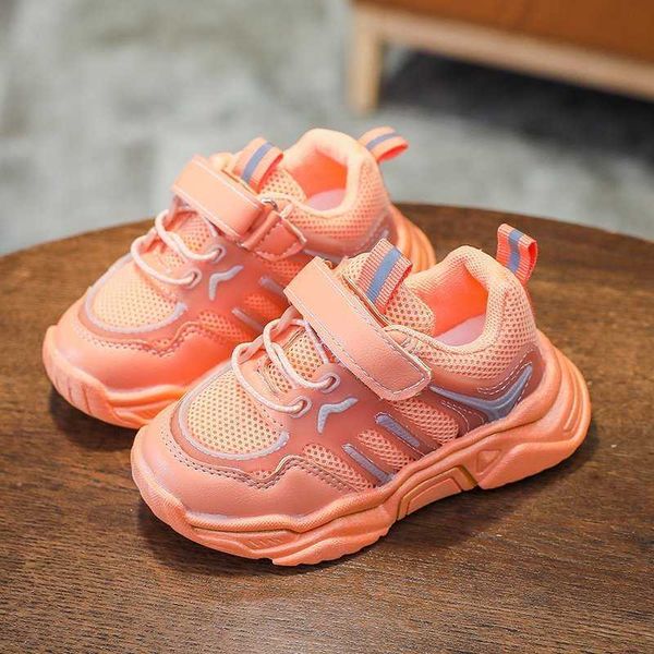 Baby Kleinkind Air Mesh Turnschuhe für Kinder Mädchen Jungen Herbst Weiß Atmungsaktive Laufschuhe Kinder Gummi Orange Sport Schuhe 3-6Y G1025