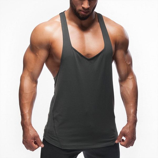

debardeur hommes sleeveless tank solid muscle vest men bodybuilding clothing fitness mens sportwear vests casual undershirt, White;black