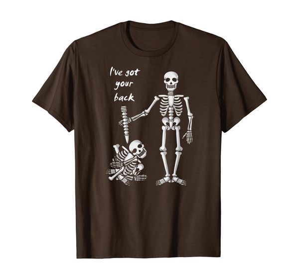 

i got your back tee funny skull and skeleton costume t-shirt, White;black