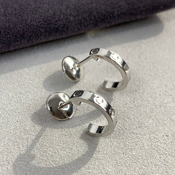 

luxury stud earrings designer love earring carti gift party screw wedding couple fashion jewelry van a23, Golden;silver