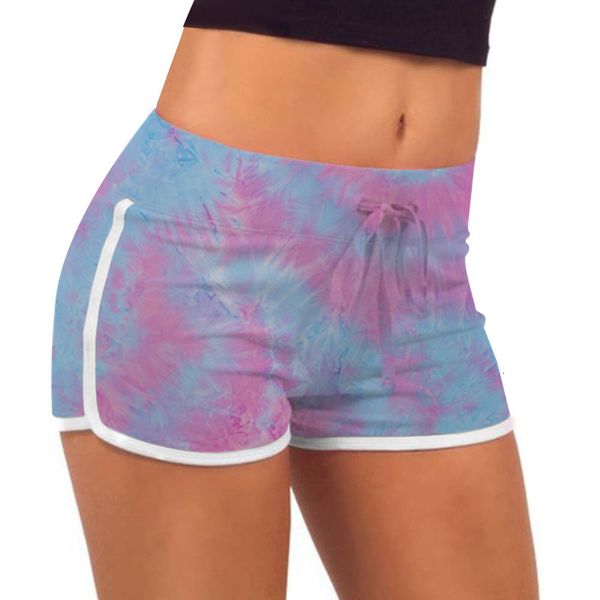 

women's shorts womens cross border elastic hip slim tie dye feminino pants women 26p3, White;black