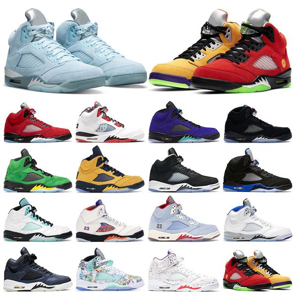 

5 men sneakers basketball shoes 5s bluebird racer blue raging bull alternate grape oregon oreo varsity royal suede womens sports trainers