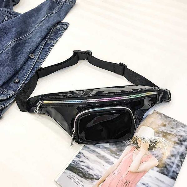 

hbp non-brand waist women's fashion south korea slant cross laser dazzling mobile phone bag leisure student chest b