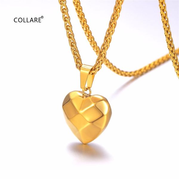 

pendant necklaces collare heart necklace 316l stainless steel gold/ black geometric figure men women q002, Silver