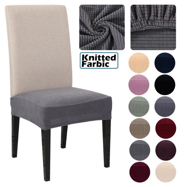 

chair covers 1/2/4/6pcs solid color dining cover office kitchen elastic spandex anti-dirty seat protector case