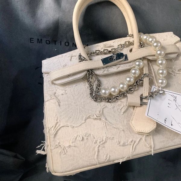 

miss pepper minority handmade denim beggars canvas stitching women's bag