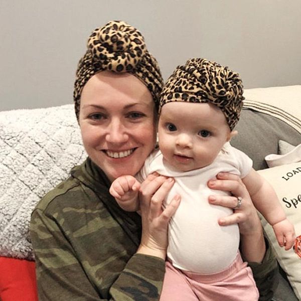 

caps & hats fashion women baby hat winter autumn leopard heart soft cotton parent-child born pography props infant mom beanie, Yellow