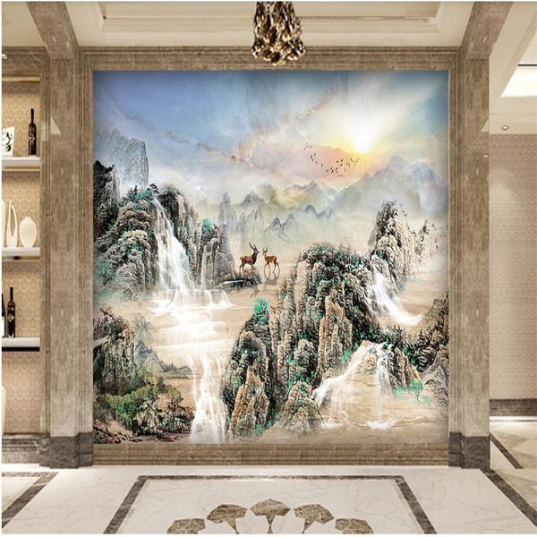 Paesaggio Sunrise Oriental Marble Wallpapers Sfondi Sfondo Wall Modern wallpaper per soggiorno