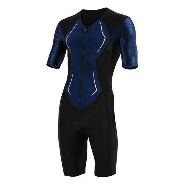 

racing sets 2021 men woman short sleeve cycling skinsuit equipment jumpsuit speed trisuit pro one piece triathlon wear sports jerseys, Black;blue