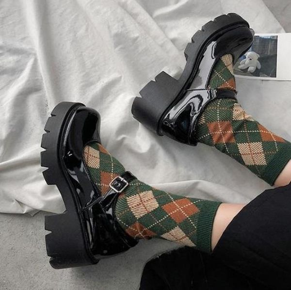 

dress shoes 2021 autumn models mary jane small leather women women's japanese high heels retro platform oxford, Black