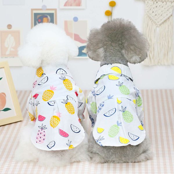 

the dog clothes pet dog summer pineapple shirt teddy clothes in spring