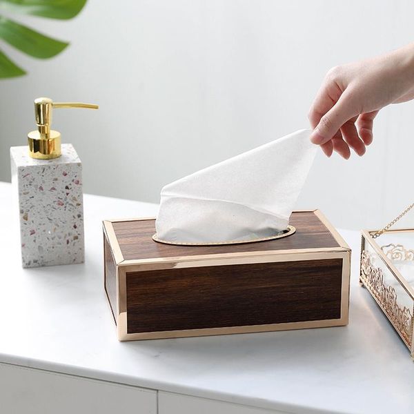 

tissue boxes & napkins nordic retro wooden creative living room luxury modern desk organizer storage box caja madera home decore ec50zj
