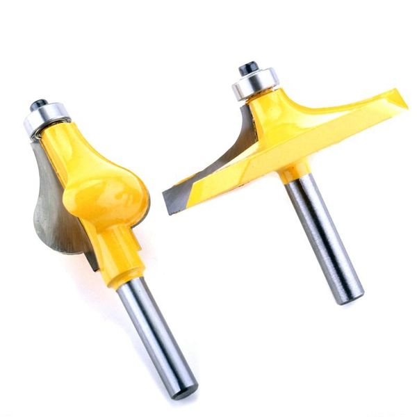 

professional drill bits big deal 2pc 8mm shank handrail router bit set - standard/flute line knife woodworking cutter tenon for tools