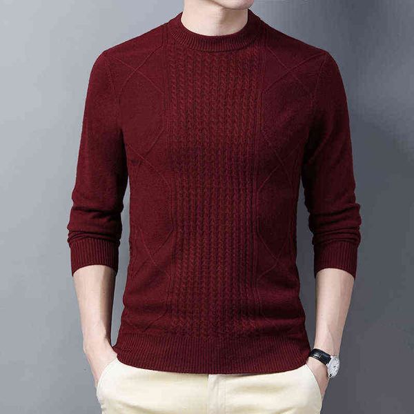 

men's sweaters autumn and winter round neck thickened men's solid sweater casual loose size pullover sweater, White;black