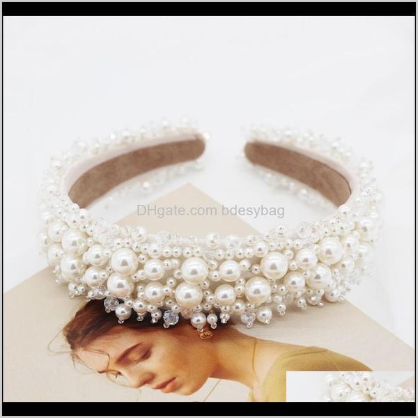

other hair jewelry jewelrystreet beat gorgeous wild exaggerated korean fashion small grain size pearl flower catwalk headband 520 drop deliv, Golden;white