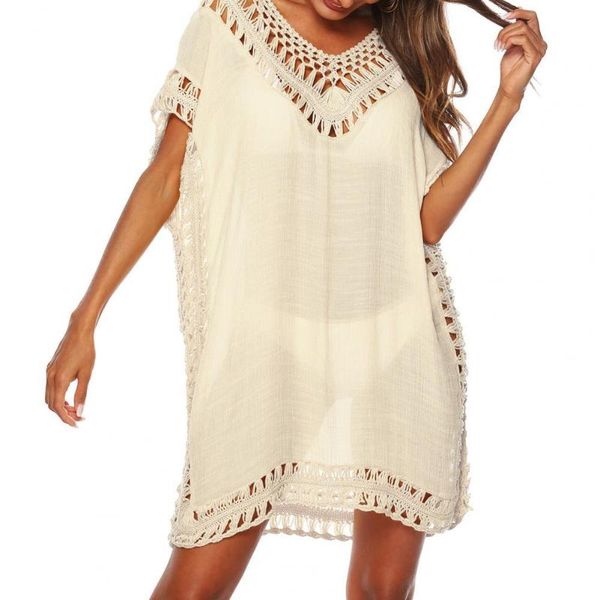 

women's swimwear white lace knitted crochet bikini cover up women beach dress tunic long pareos cover-ups swimsuit robe plage beachwear, White;black