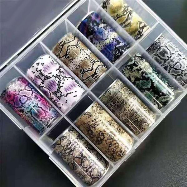 

nail art kits 1box 10pcs/set luxury sheet transfer sticker decals snake serpentine pattern flower image charge designs decor