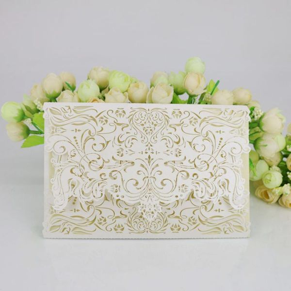 

greeting cards 10pcs european style laser cut wedding invitations holiday card cover floral invitation envelopes for party anniversary