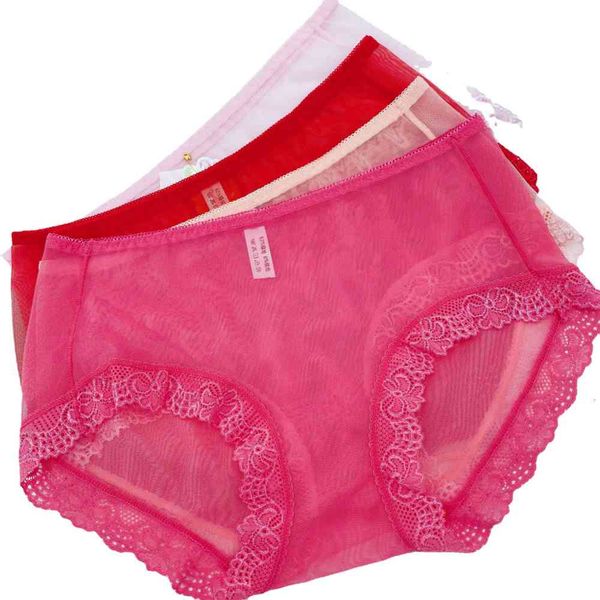 

underwear high-grade lace traceless middle waist briefs special, Black;pink