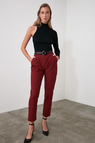 

trendyol plaids pants twoaw21pl0255 women's & capris, Black;white