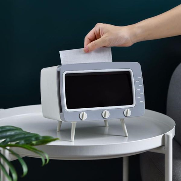

multifunctional tv tissue box mobile phone viewing racks deskcontainer napkin with holder card slot boxes & napkins