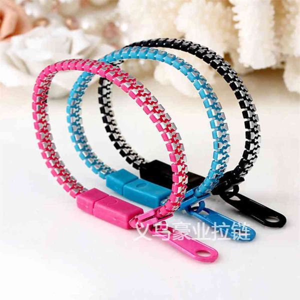 

fidget toys zip toy wristband stress relief anxiety needs silver plated zipper bracelet jewelry party bar sports key ring keychain 12color g, Red;brown