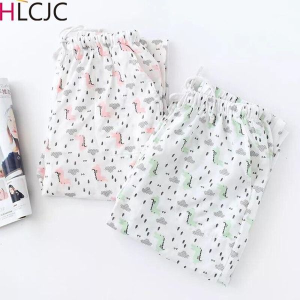 

women's sleepwear quality ladies' pajamas women pure cotton home trousers plus size thin pants femme loose sales crocodile cartoon, Black;red