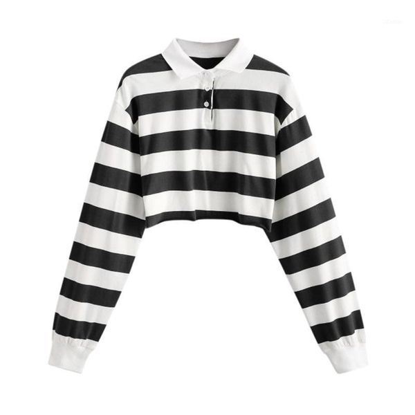 

turn-down collar striped women's blouse stripe button long sleeve pullover spring woman clothes female shirt blusa#y20 sweaters, White;black