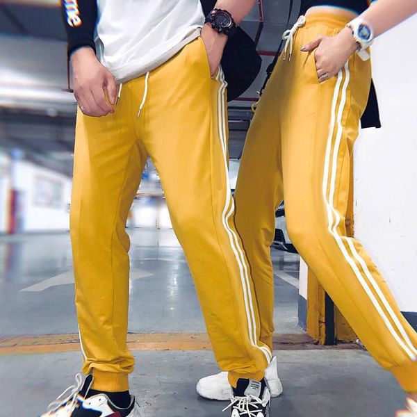 

men's pants sweatpants plus size men women striped solid joggers track elastic waist sport casual trousers baggy fitness gym clothing, Black