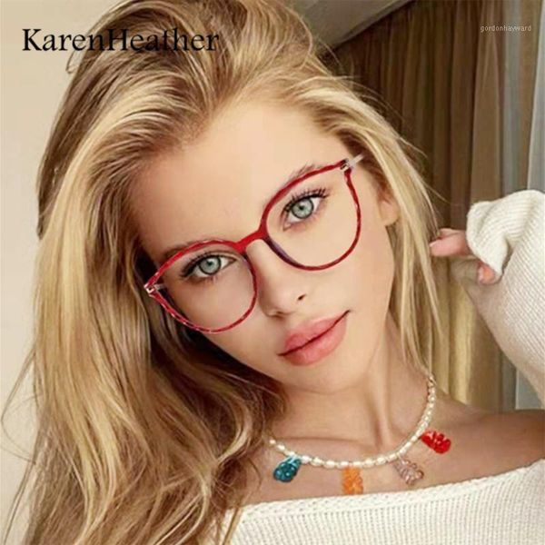 

karenheather tr 90 retro oval frame blue light glasses for women clear computer reading round eyeglasses gafas luz a sunglasses, White;black