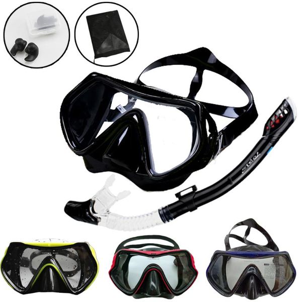 

diving masks professional scuba mask silicone snorkeling set anti-fog snorkel full dry tube underwater swim equipment